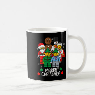 Merry Christmas Building Bricks Santa Elf Snowman  Coffee Mug