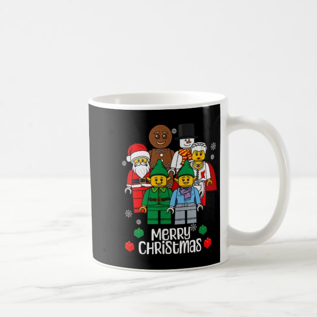 Merry Christmas Building Bricks Santa Elf Snowman  Coffee Mug (Right)