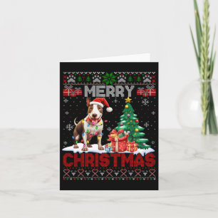 Merry Christmas Bull Terrier Dog Lovers Ugly Xmas Card
