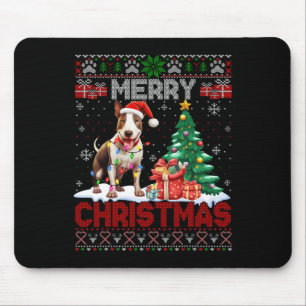 Merry Christmas Bull Terrier Dog Lovers Ugly Xmas  Mouse Pad