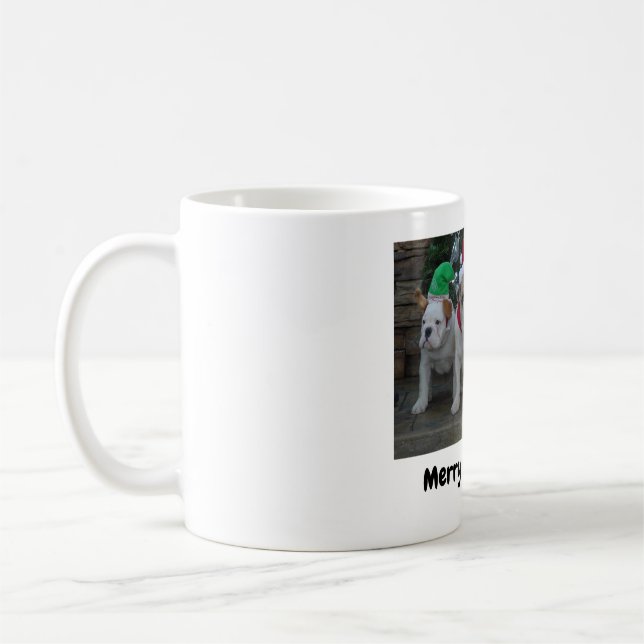 Merry Christmas Bulldog Mug (Left)