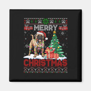 Merry Christmas Bullmastiff Lovers Family Ugly Xma Magnet