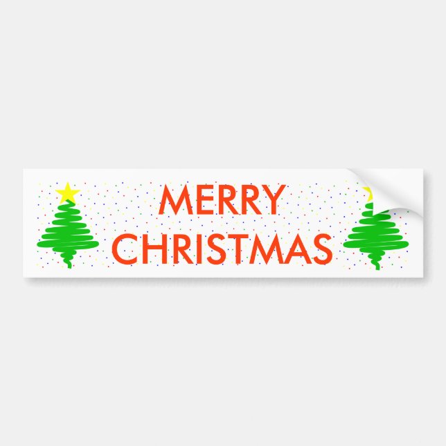 Merry Christmas Bumper Sticker (Front)