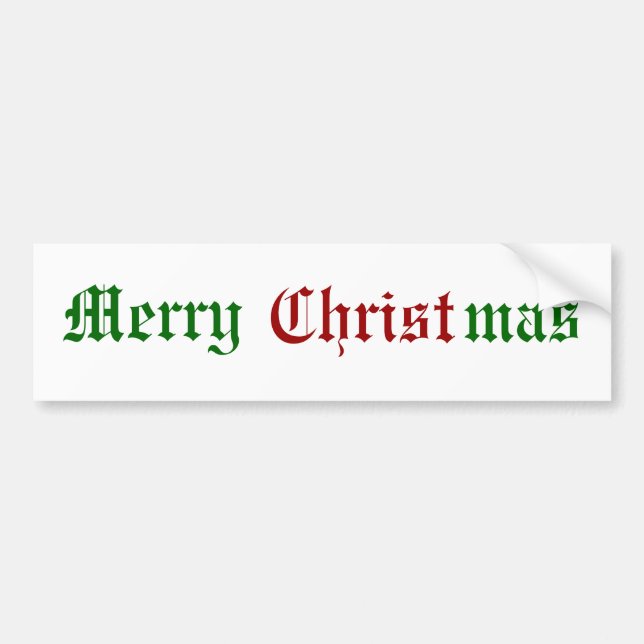 Merry Christmas Bumper Sticker (Front)