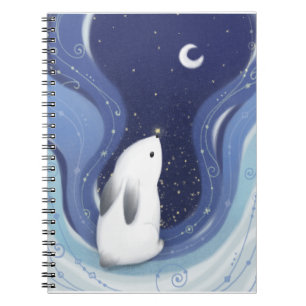 Merry Christmas: Bunny, the Moon & Stars Notebook