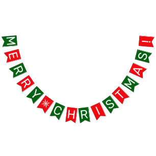 MERRY CHRISTMAS BUNTING FLAGS