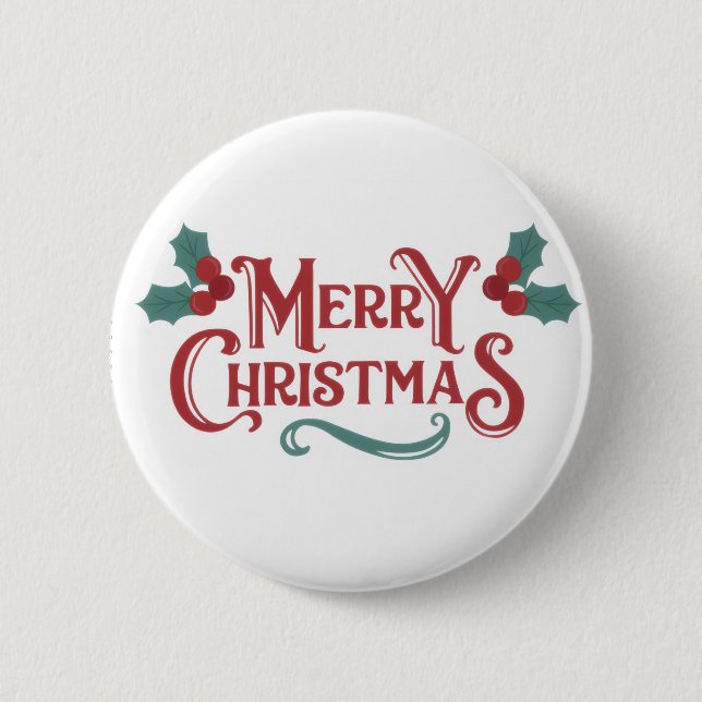 Merry Christmas Button – Holiday Cheer Accessory (Front)