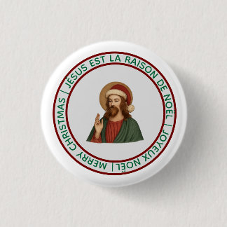 Merry Christmas Button - Joyeux Noel Jésus Raison