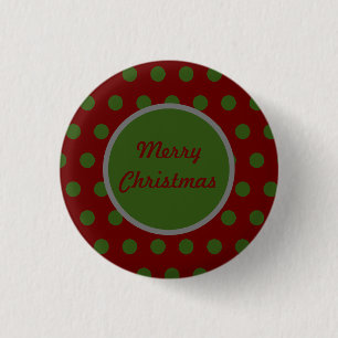 Merry Christmas Button (Maroon & Hunter)