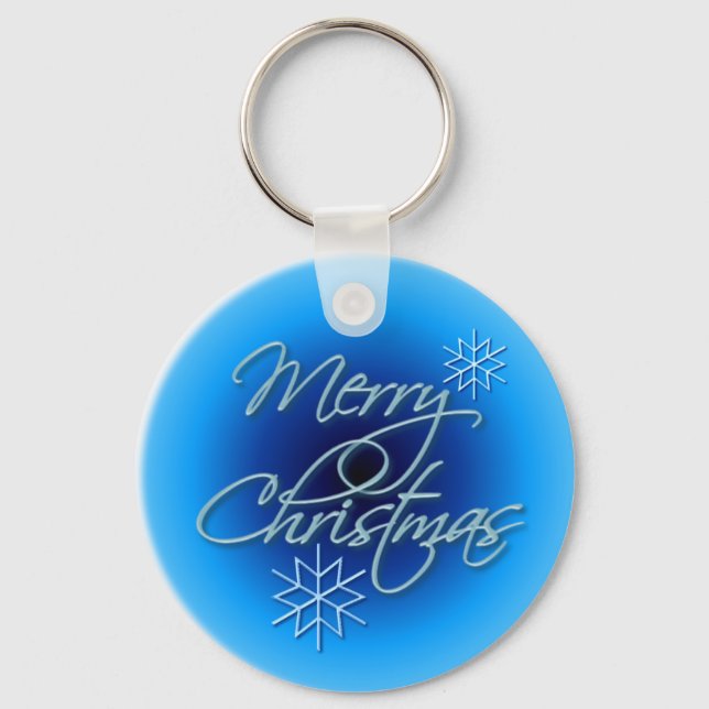 MERRY CHRISTMAS by SHARON SHARPE Keychain (Front)