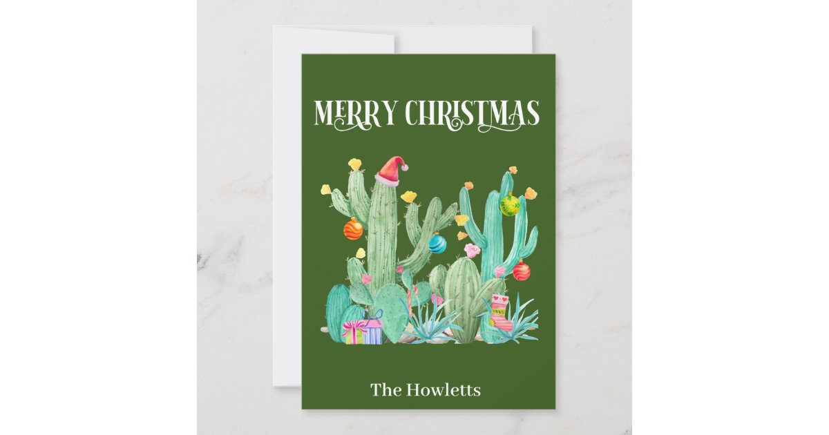 Merry Christmas Cactus Desert Southwest Holiday Card Zazzle.ca
