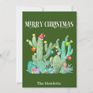 Merry Christmas Cactus Desert Southwest Holiday Card