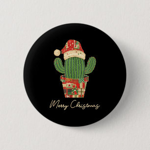 Merry Christmas Cactus Patchwork Quilt 2 Inch Round Button