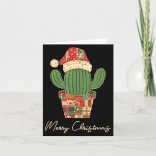 Merry Christmas Cactus Patchwork Quilt Card