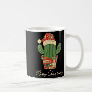 Merry Christmas Cactus Patchwork Quilt  Coffee Mug