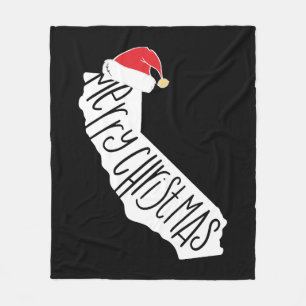 Merry Christmas California   Fleece Blanket