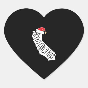 Merry Christmas California   Heart Sticker