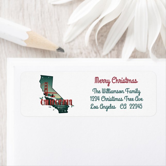 Merry Christmas California Holiday Return Address (Insitu)