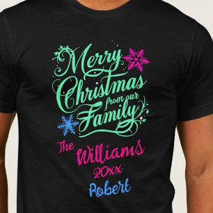Merry Christmas calligraphy festive elegant T-Shirt