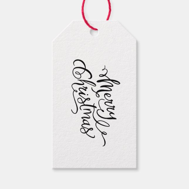 Merry Christmas Calligraphy Gift Tags (Front)