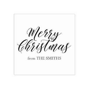 Merry Christmas Calligraphy Rubber Stamp