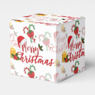 Merry Christmas Calligraphy Script Favor Box
