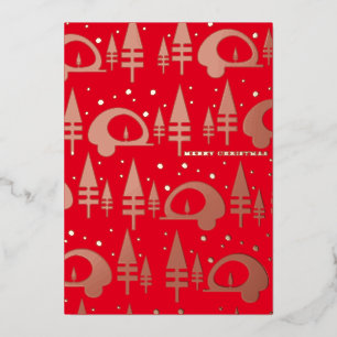 Merry Christmas Camper Photo Pressed Foil  Holiday Card