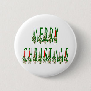 Merry Christmas Candle Font 2 Inch Round Button