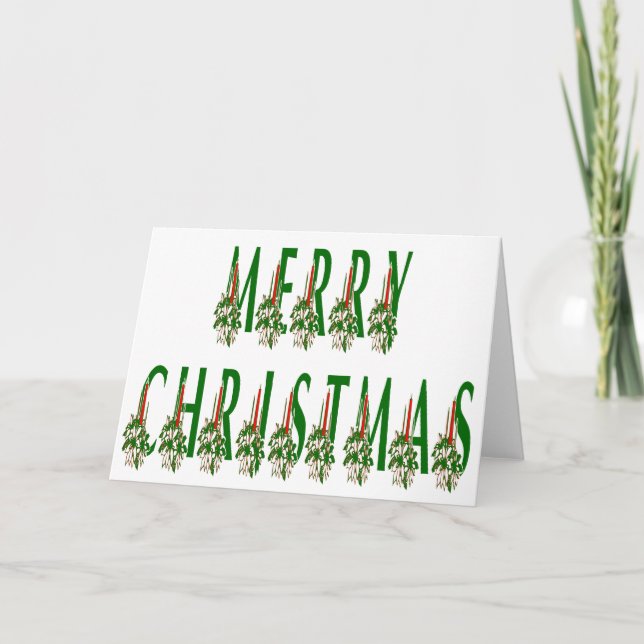 Merry Christmas Candle Font Holiday Card (Front)