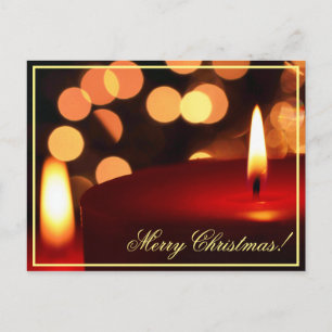 Merry Christmas Candle Lights Postcard