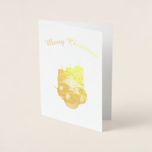 Merry Christmas Candles and Ornaments Foil Card