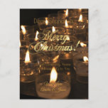 Merry Christmas Candles Romantic Candlelight Postcard<br><div class="desc">Merry Christmas Greetings Burning Candles Romantic Candlelight Elegant Holiday Season Christmas Greetings,  Postcard</div>