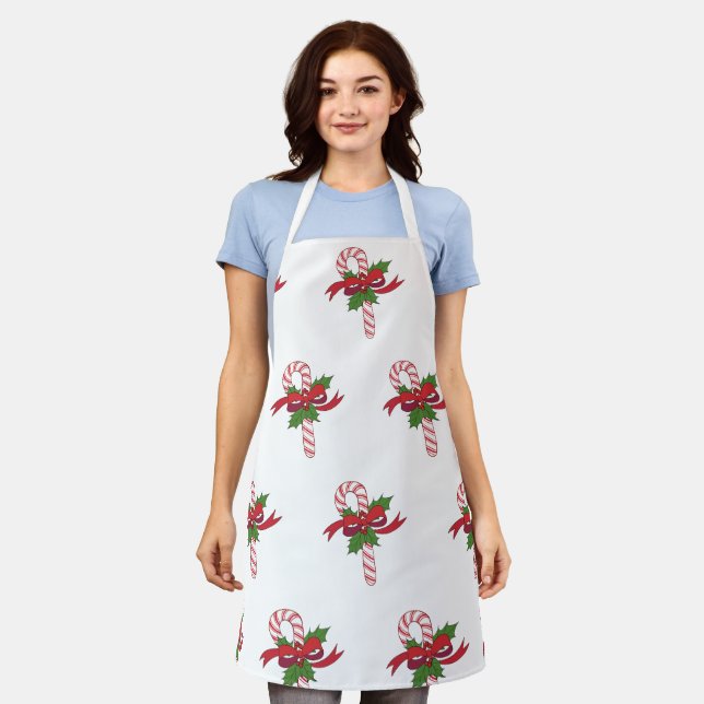 Merry Christmas Candy Cane Apron (Worn)