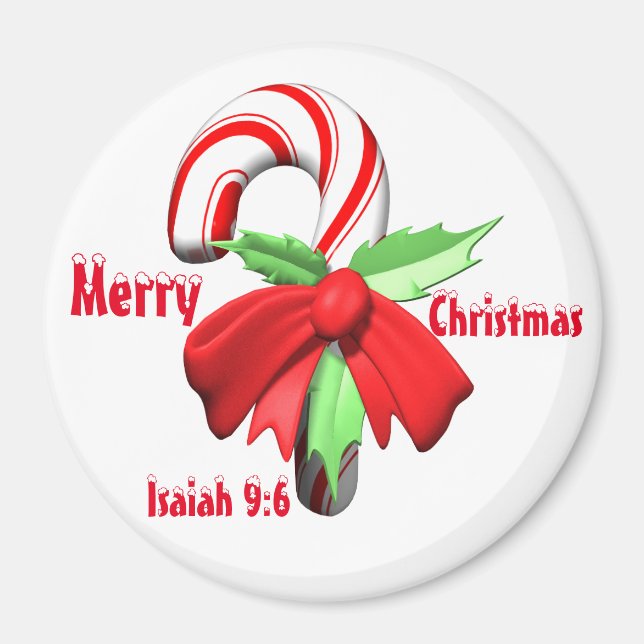 Merry Christmas Candy Cane  Customize It Magnet (Front)