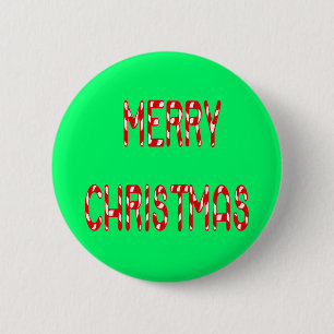 Merry Christmas Candy Cane Font 2 Inch Round Button