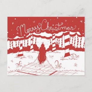 Merry Christmas - Candy Cane Forest Holiday Postcard