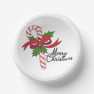 Merry Christmas Candy Cane Paper Plate