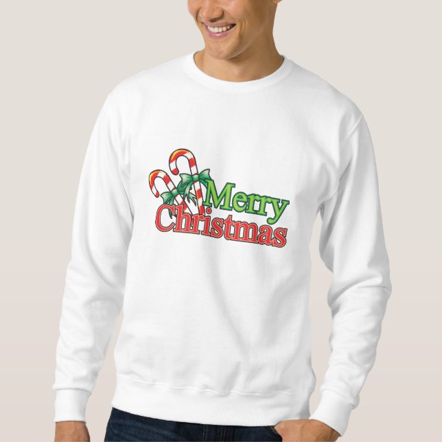 Merry Christmas Candy Cane Shirt Jacket Sweatshirt (Front)