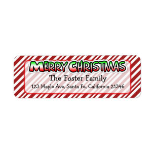 Merry Christmas Candy Cane Stripes Whimsical
