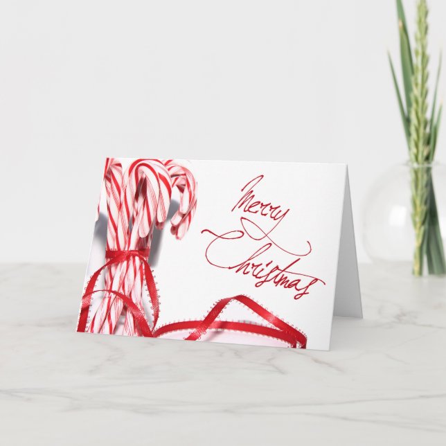 Merry Christmas Candy Canes Card (Front)