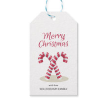 Merry Christmas Candy canes Holiday Gift Tag
