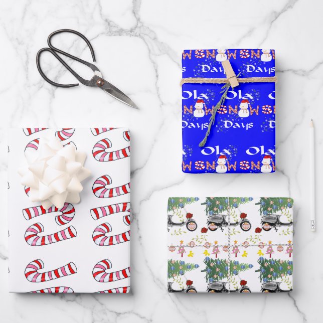 Merry Christmas Candy canes  Wrapping Paper Sheets (Front)
