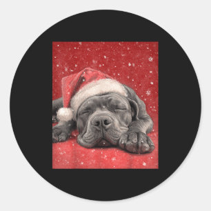 Merry Christmas Cane Corso Classic Round Sticker