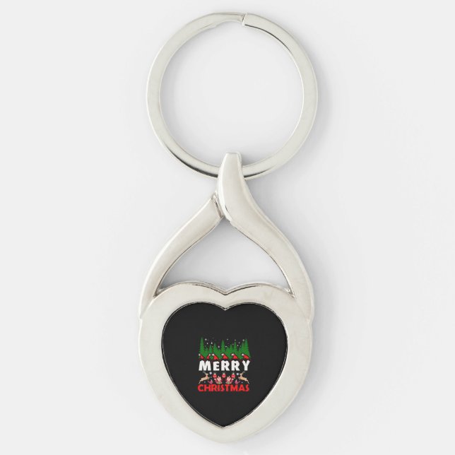 Merry Christmas Canvas Christian Christmas Jesus Keychain (Front)