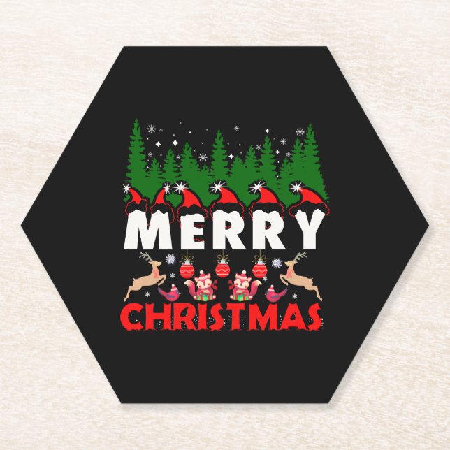Merry Christmas Canvas Christian Christmas Jesus Paper Coaster (Front)