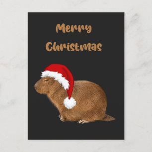 Merry Christmas Capybara Holiday Postcard