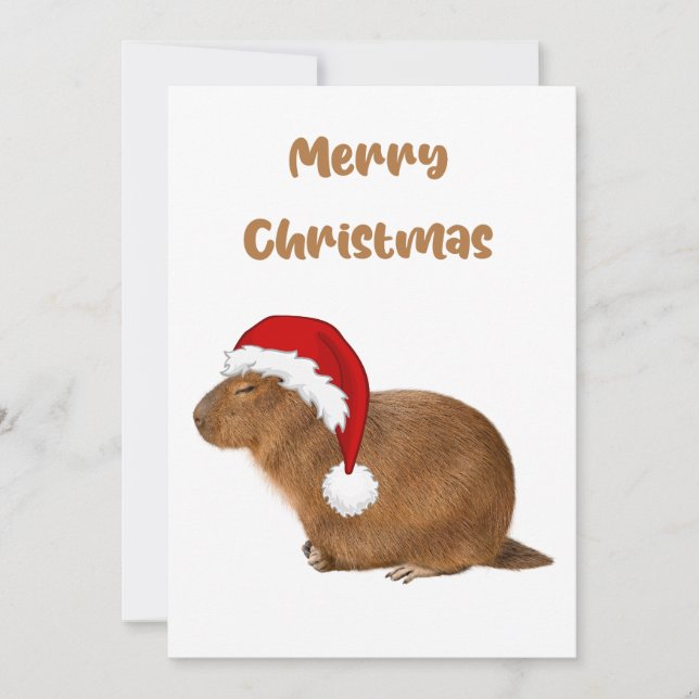 Merry Christmas Capybara Invitation (Front)