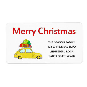 Merry Christmas car address label