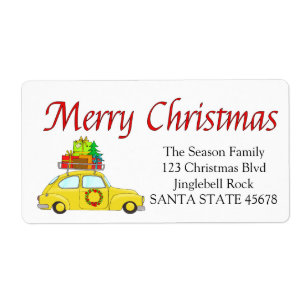 Merry Christmas car address label