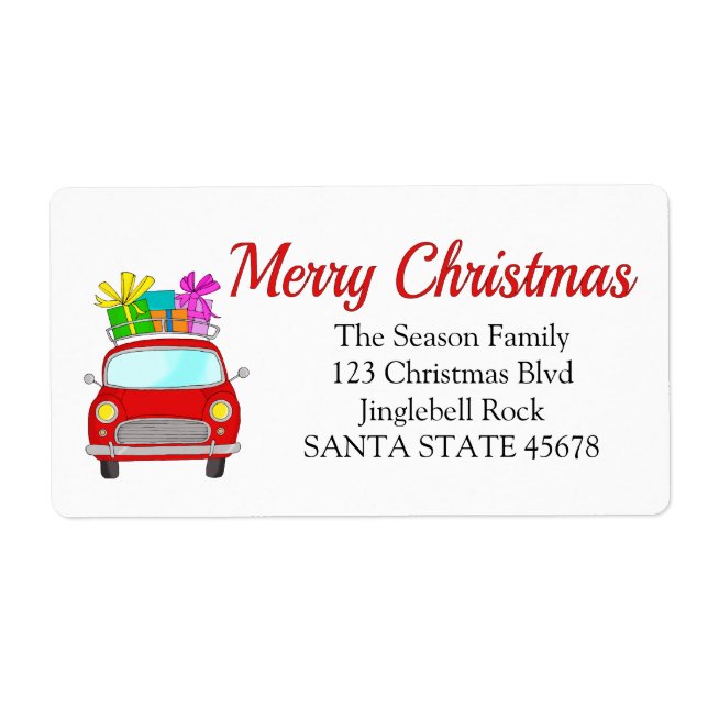 Merry Christmas car address label (Front)